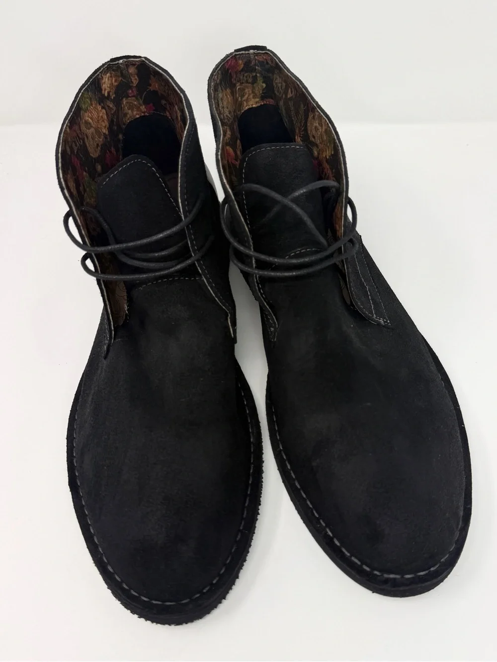 Robert Graham Black Suede Leather Chukka Lace-Up Ankle Boots Men's Size 12